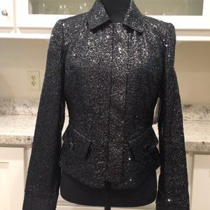 Carlisle Black Sequin Fitted Jacket